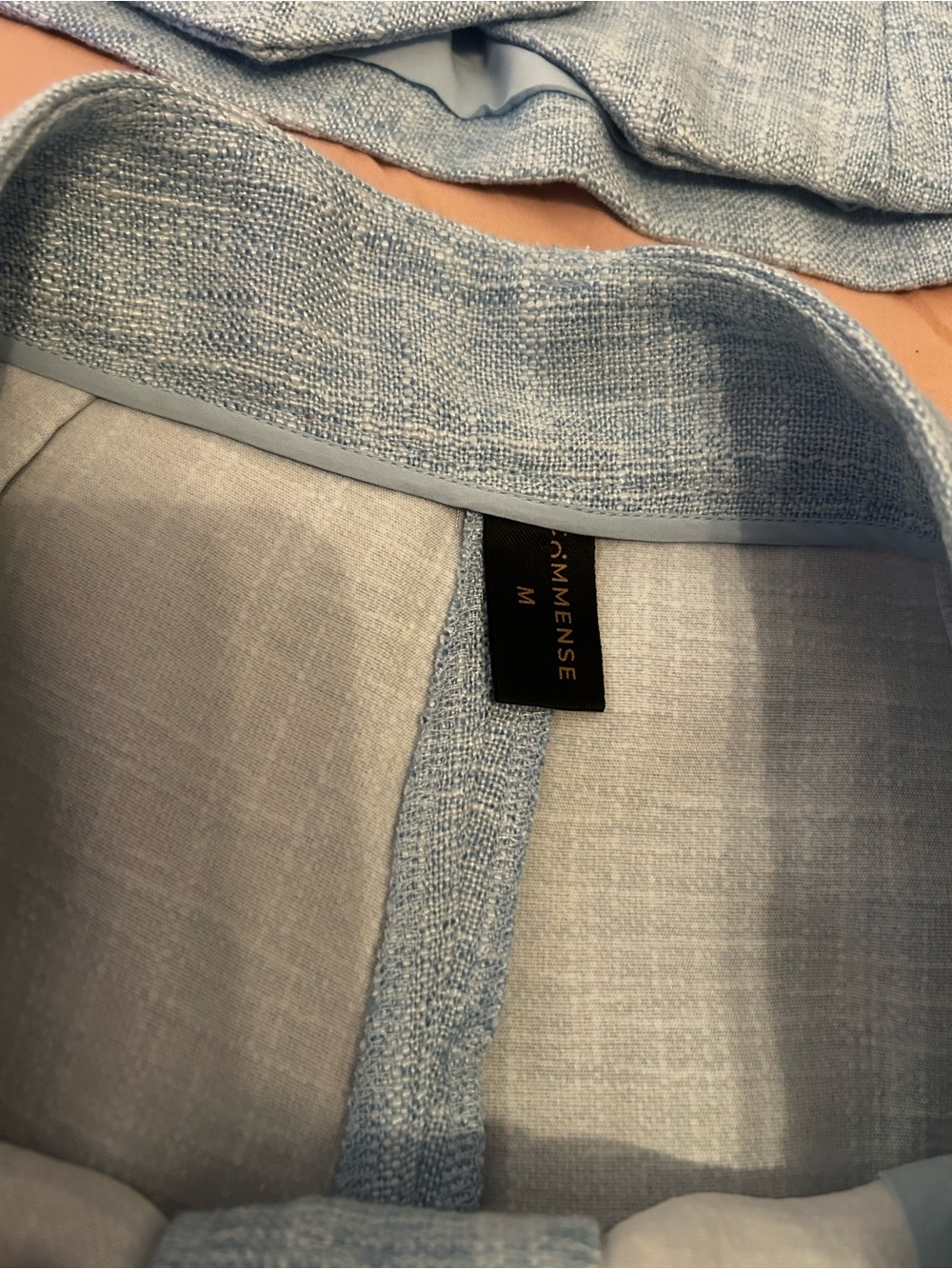 Commense Light Blue Textured Vest and Pants Set with Gold Buttons. Size M. - Picture 5 of 16